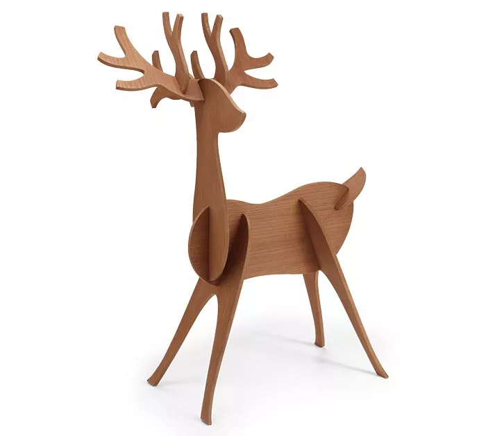 LARGE KNOCK DOWN REINDEER PORCH DECOR