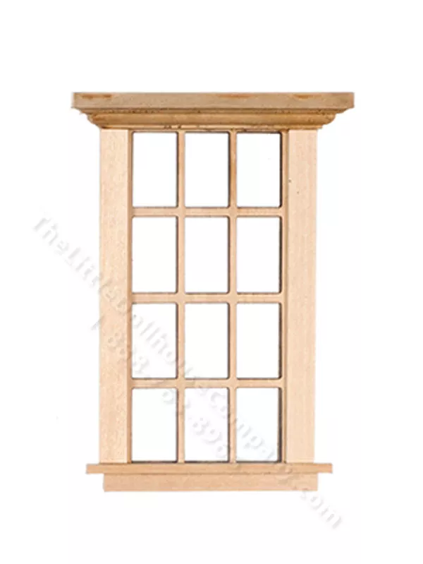 Miniature 6-Over-6 Classical Window for Dollhouses