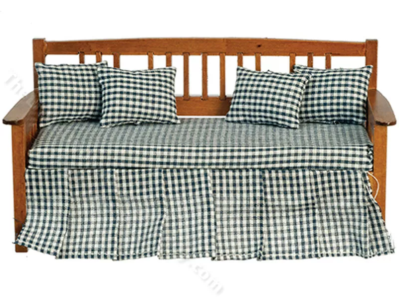 Miniature Walnut Daybed for Dollhouses